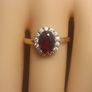 9ct Gold Oval Ruby and Moissanite Petite Dress Ring Image 3