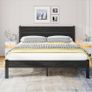 King Size Bed Frame with Wooden Headboard  Under-Bed Storage for Master Bedroom, Couples, Heavy Duty Metal Frame 800 lbs, Noise-Free, No Box Spring Needed, Easy Assembly , Black Oak Image 8