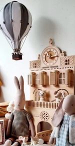 Set of 2 x Wooden play dollhouse | Nursery wall decor neutral dollhouse