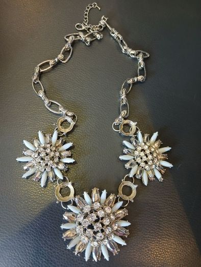 Silver and blue necklace