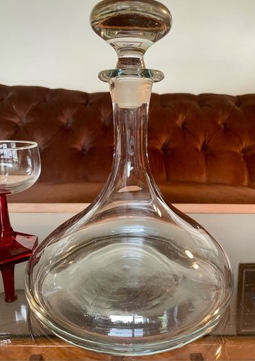 Vintage Full Bodied Red Wine Glass Decanter Original Stopper