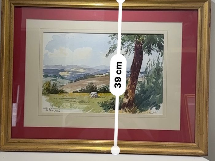 Leslie Nesbitt signed original watercolour - "La Vue vers le Nord", framed
