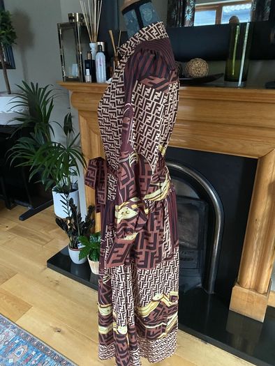 Beautiful Fendi inspired design pleated shirt dress