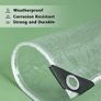 Transparent Tarpaulin, 420 g/m Pvc Clear Tarpaulin Waterproof Heavy Duty Clear PvcTarp With Eyelets Gazebo Side Panels Tear With Cable Ties, Elastic Ropes, Ties1x2m Image 4