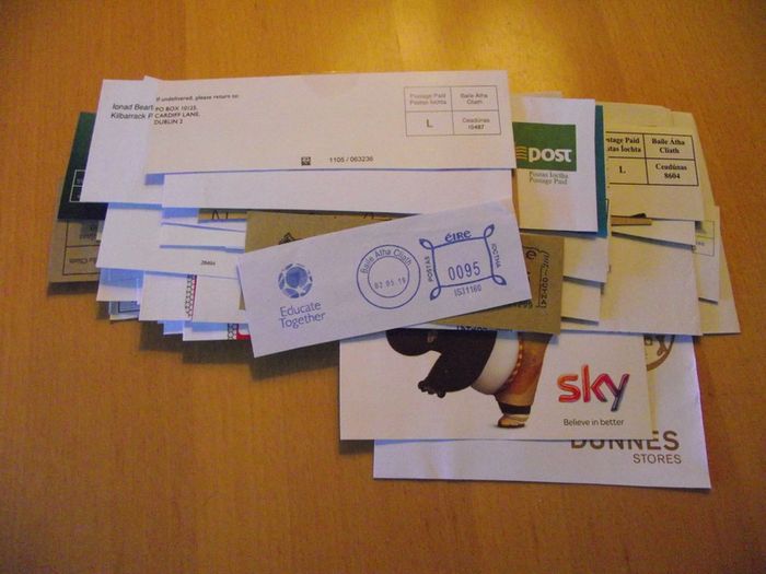 Big lot of cut pieces with Irish postmarks