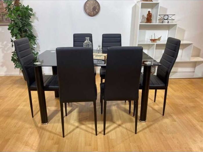Glass dining table set with 6 chairs Free Delivery