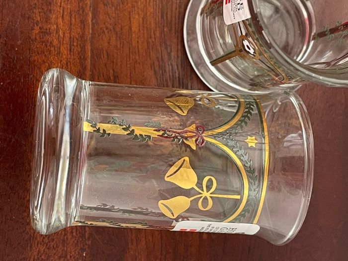 Vintage Holmegaard Golden Christmas Dram Glasses