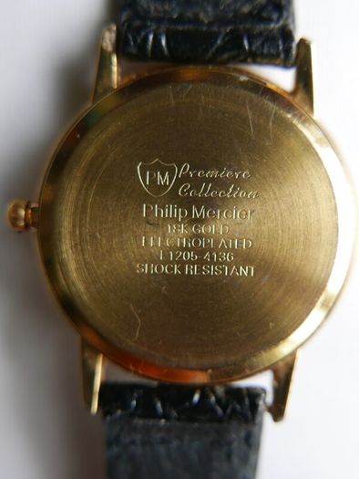 Philip Mercier Premier Collection 18k Gold Electroplated Mens Watch I 1205 - 4136