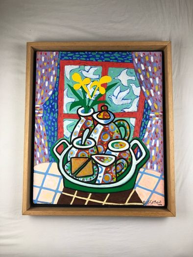 Original Bob O Cathail Painting. Title - Breakfast Tray. Dingle Based Artist