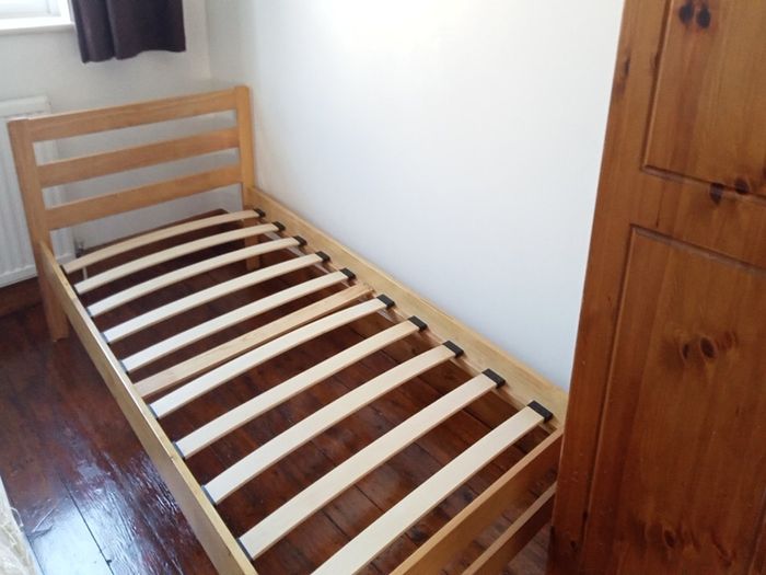 Single bed and mattress