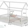 Children's Bed 90 x 200 cm Floor Bed with Fall Protection and Slatted Frame for Children Children's Beds for Girls and Boys Solid Pine Wood in White Image 6