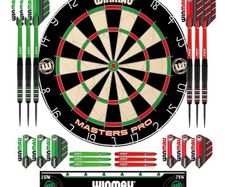 PDC Tournament Dart Board, Ultra-Thin Wire System, High-Density Sisal | Available as Board Set or Cabinet Set with Steel Tip Darts