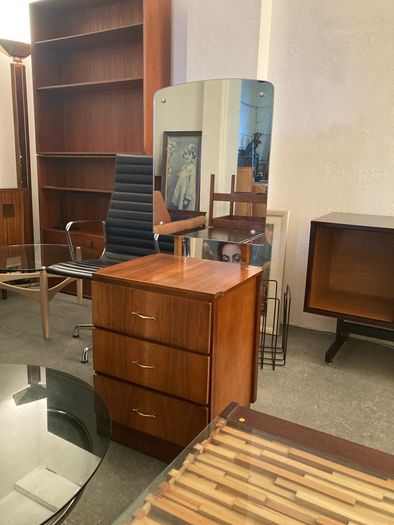 Vintage 1960s Walnut Chest of Drawers with Mirror -  Warehouse and Showroom Open Saturday 11th April 12 till 4pm Eircode R95T227