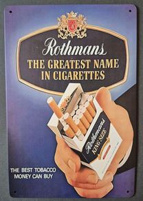 Vintage Style Metal Sign, ROTHMANS cigarette advertisement.