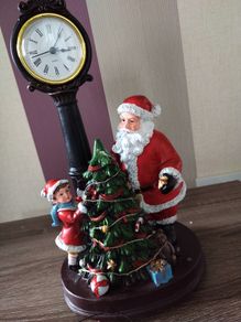 Christmas Light Up Musical Santa and Clock