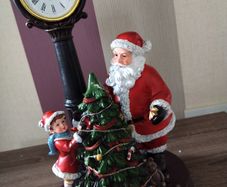 Christmas Light Up Musical Santa and Clock
