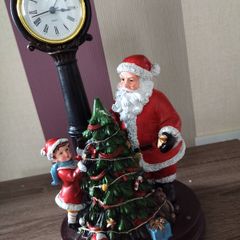 Christmas Light Up Musical Santa and Clock