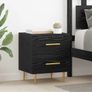 Bedside Cabinet with Drawer 2 pcs Black Oak 40 x 35 x 47.5 cm Image 2