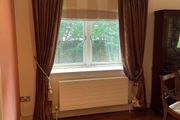 Pair of Bronze silk interlined curtains