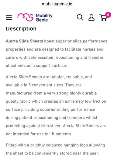 Medium tubular slide sheet