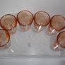 Vintage Pink Glass Barware Decanter/6 shot Glasses circa 1950s Image 8