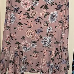 Primark Pink Floral Blouse Top with Tie Back