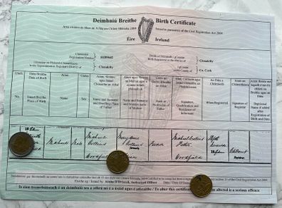 Michael Collins - Irish Hero - Birth Certificate - FREE POSTAGE
