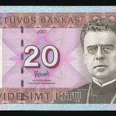 LITHUANIA - 20 Litu 2001 Banknote P-66 - Lietuvos Bankas (XF)