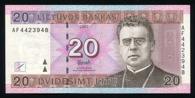 LITHUANIA - 20 Litu 2001 Banknote P-66 - Lietuvos Bankas (XF)