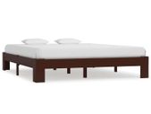 Bed Frame Dark Brown Solid Pine Wood 160x200 cm