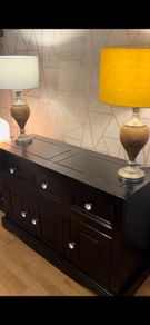 Black Sideboard & Matching Lamp Unit  Great Condition