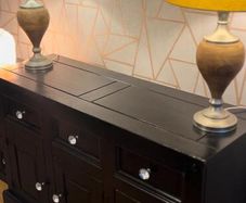 Black Sideboard & Matching Lamp Unit  Great Condition