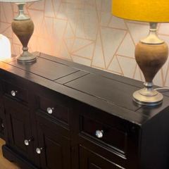 Black Sideboard & Matching Lamp Unit  Great Condition