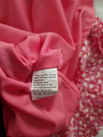 Pink midi dress.