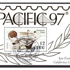 1997 Ireland Pacific 1997 including Pintail Duck Miniature Sheet Fine Used with San Francisco Pacific 97 cancel