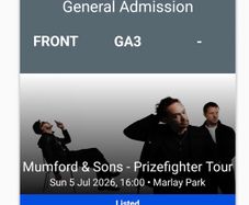 Mumford & Sons Marlay Park July 5th