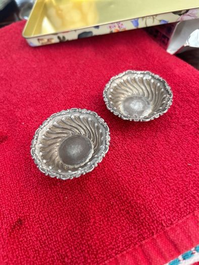 silver two salt dishes