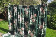 Custom Made Long Botanical Print Pair of Curtains.