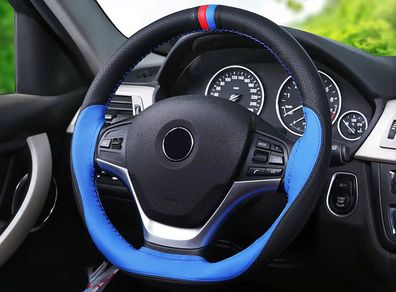 Anti-slip Soft Artificial Leather Car Steering Wheel Cover 38cm steering-wheel With Needles And Thread Auto Interior Accessories