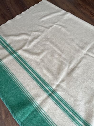 Vintage Foxford wool blanket rare green