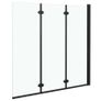 Folding Shower Enclosure 3 Panels ESG 130x138 cm Black Image 3