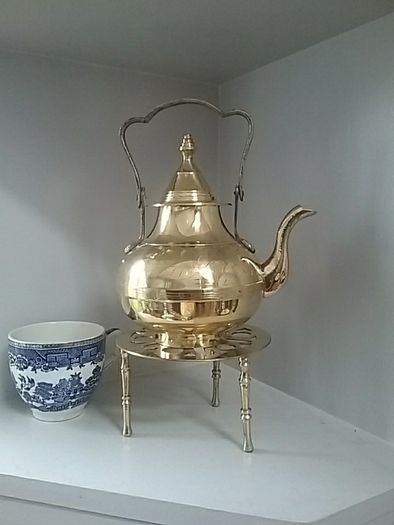 Brass Teapot on Trivet