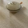 vintage Bloomingville "Carla" collection ceramic serving bowl/saucepan with a rubberwood handle Image 2