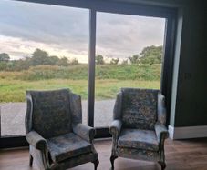Queen Anne high back arm chairs