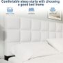 King Bed Frame, Easy Assembly, Sturdy Wooden Slat Support, Upholstered Platform with Headboard, No Box Spring Needed, White King Bed 150 by 200 Image 3