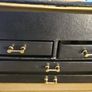 Jewellery Vanity Box Black Faux Croc Leather with Gold Details Image 4