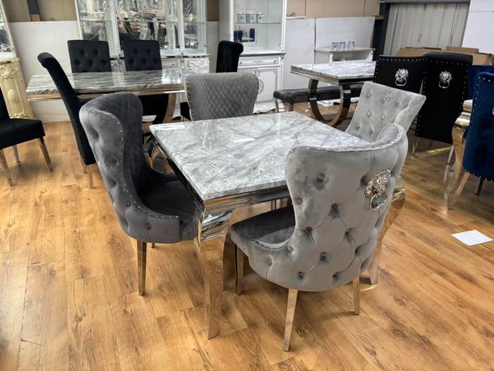 Marble Kitchen Dining Table With 6 Chairs