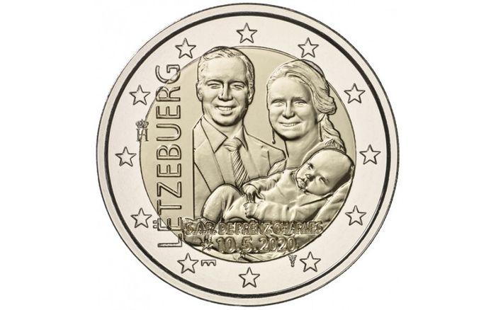 Luxembourg 2 Euro Commemorative Coin 2020 - The Birth of Prince Charles  BU. Coincard. Mintmark - Bridge.