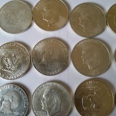 Lot B of 6 Eisenhower 40% Silver Dollars