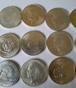 Lot B of 6 Eisenhower 40% Silver Dollars